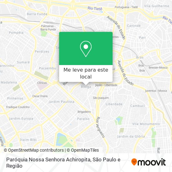 Paróquia Nossa Senhora Achiropita mapa