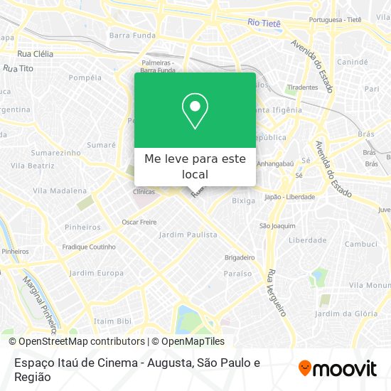 Espaço Itaú de Cinema - Augusta mapa
