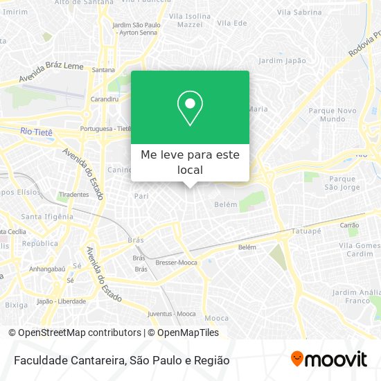 Faculdade Cantareira mapa