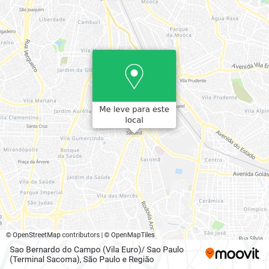 Sao Bernardo do Campo (Vila Euro)/ Sao Paulo (Terminal Sacoma) mapa