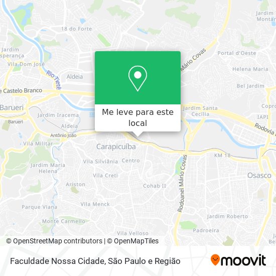 Faculdade Nossa Cidade mapa