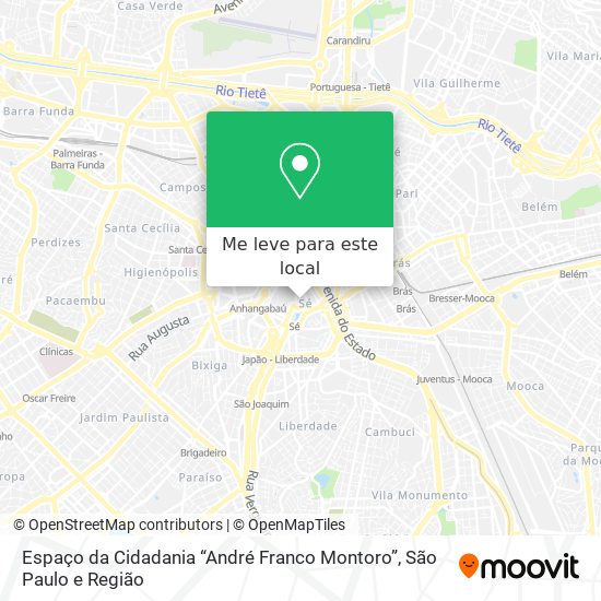 Espaço da Cidadania “André Franco Montoro” mapa