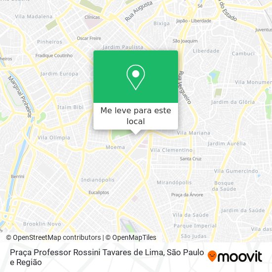 Praça Professor Rossini Tavares de Lima mapa