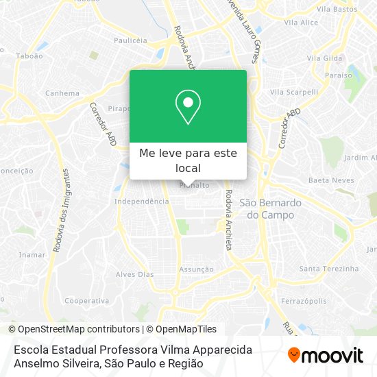 Escola Estadual Professora Vilma Apparecida Anselmo Silveira mapa