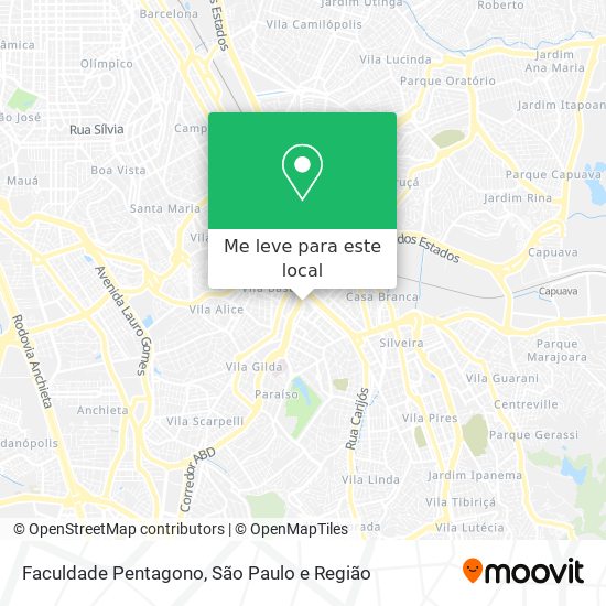 Faculdade Pentagono mapa