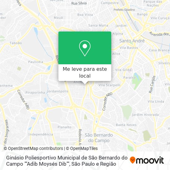 Ginásio Poliesportivo Municipal de São Bernardo do Campo ""Adib Moysés Dib"" mapa