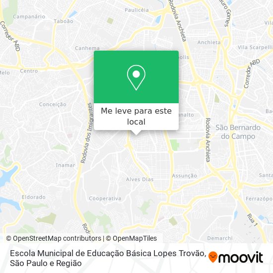 Escola Municipal de Educação Básica Lopes Trovão mapa