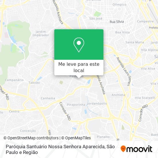 Paróquia Santuário Nossa Senhora Aparecida mapa