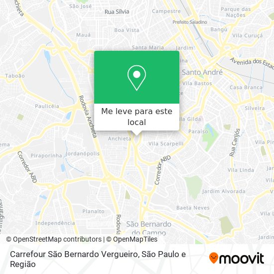 Carrefour São Bernardo Vergueiro mapa