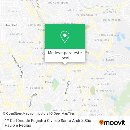 1º Cartório de Registro Civil de Santo André mapa