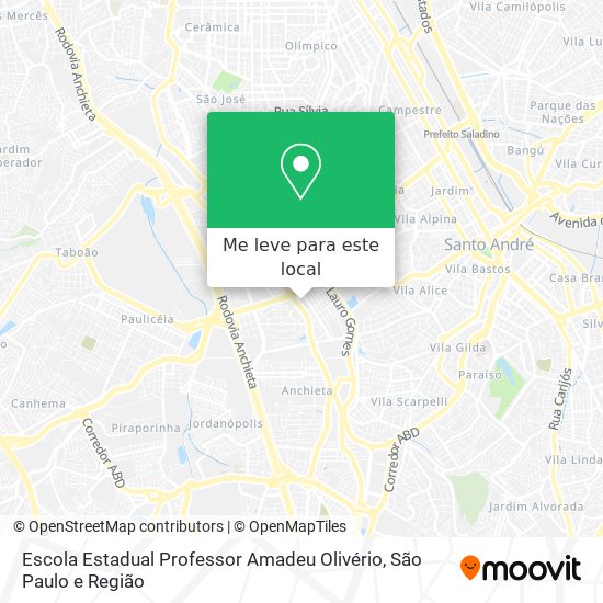 Escola Estadual Professor Amadeu Olivério mapa