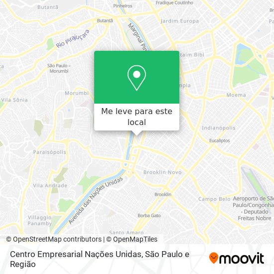 Centro Empresarial Nações Unidas mapa