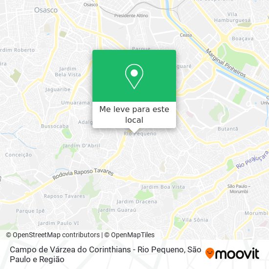 Campo de Várzea do Corinthians - Rio Pequeno mapa