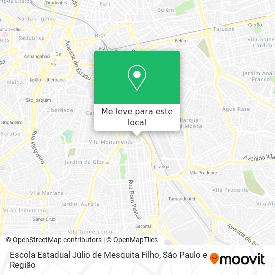 Escola Estadual Júlio de Mesquita Filho mapa
