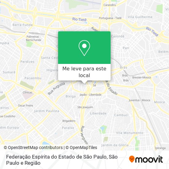 Federação Espírita do Estado de São Paulo mapa