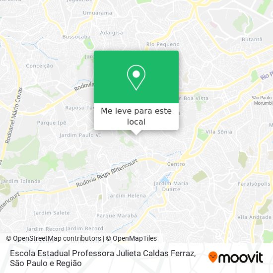 Escola Estadual Professora Julieta Caldas Ferraz mapa