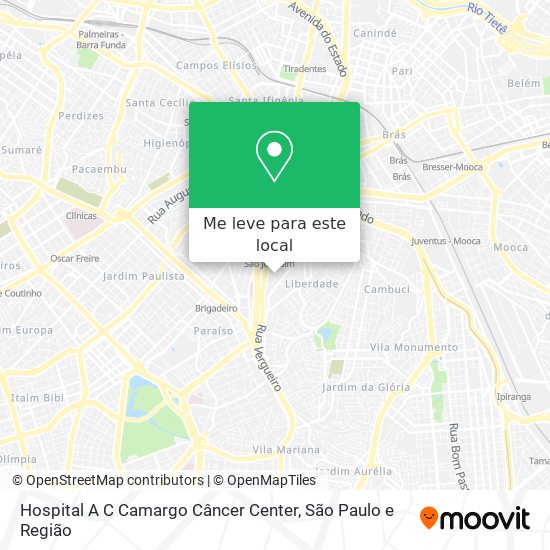 Hospital A C Camargo Câncer Center mapa