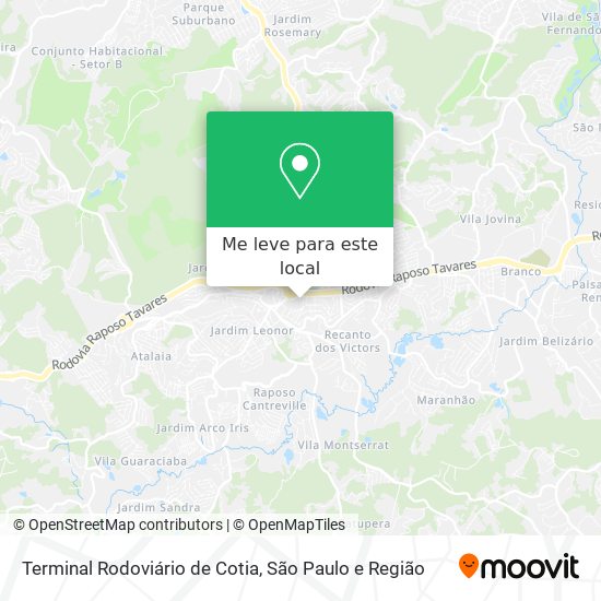 Terminal Rodoviário de Cotia mapa
