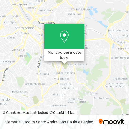 Memorial Jardim Santo André mapa
