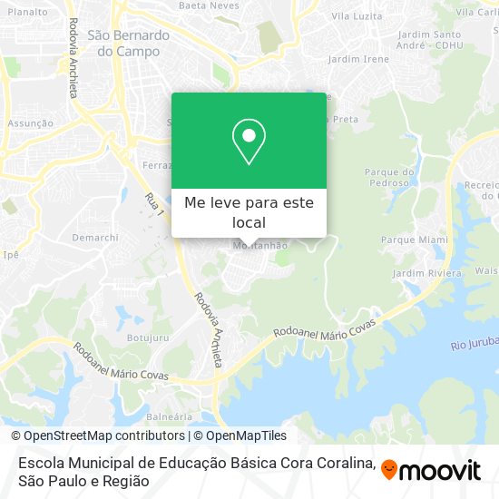 Escola Municipal de Educação Básica Cora Coralina mapa