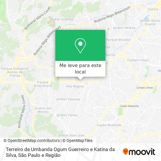 Terreiro de Umbanda Ogum Guerreiro e Katina da Silva mapa