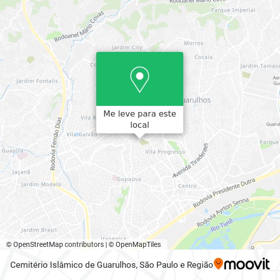 Cemitério Islâmico de Guarulhos mapa