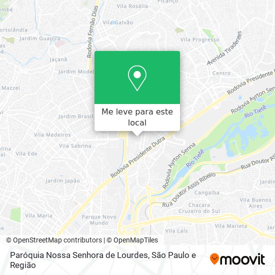 Paróquia Nossa Senhora de Lourdes mapa