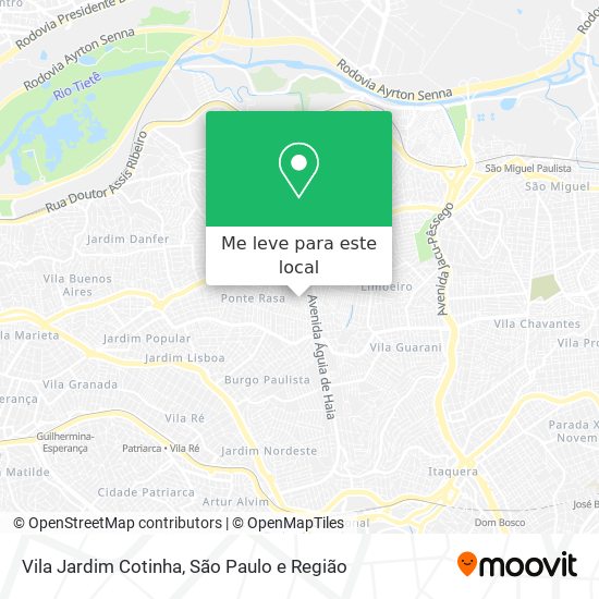 Vila Jardim Cotinha mapa