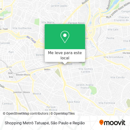 Shopping Metrô Tatuapé mapa