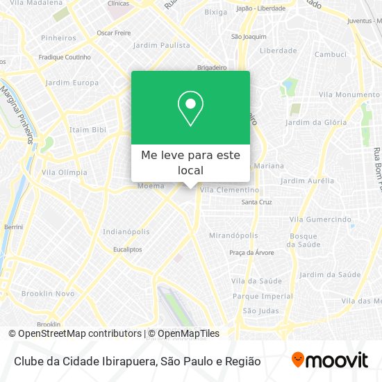 Clube da Cidade Ibirapuera mapa