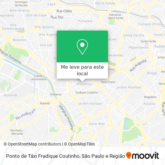 Ponto de Táxi Fradique Coutinho mapa