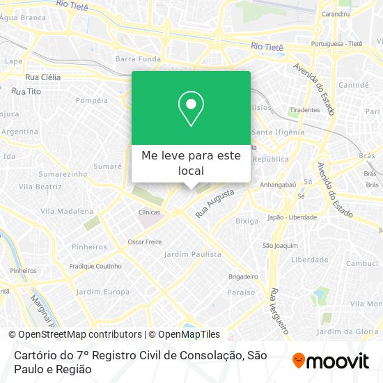 Cartório do 7º Registro Civil de Consolação mapa
