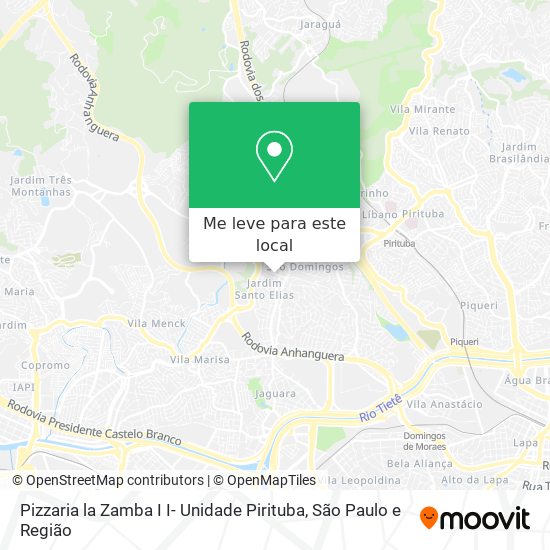 Pizzaria la Zamba I I- Unidade Pirituba mapa