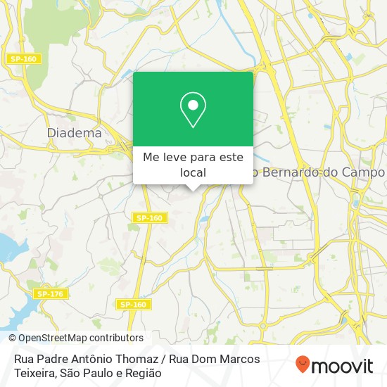 Rua Padre Antônio Thomaz / Rua Dom Marcos Teixeira mapa