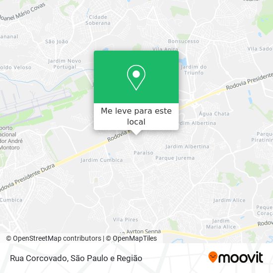 Rua Corcovado mapa