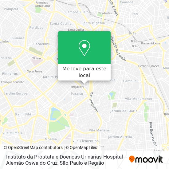 Instituto da Próstata e Doenças Urinárias-Hospital Alemão Oswaldo Cruz mapa