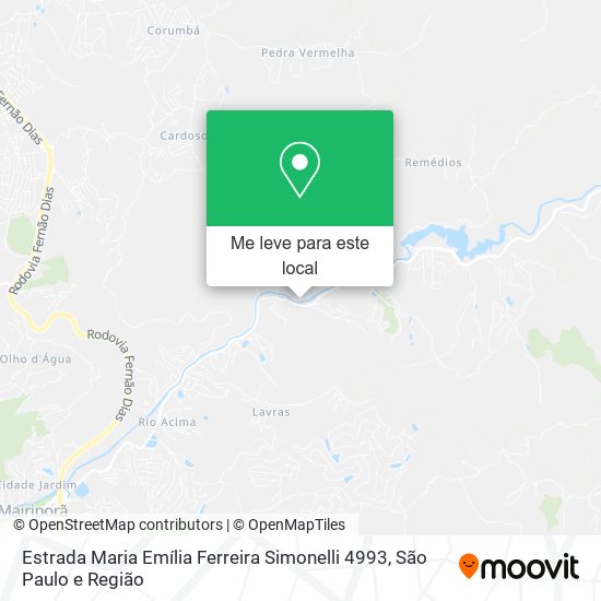Estrada Maria Emília Ferreira Simonelli 4993 mapa