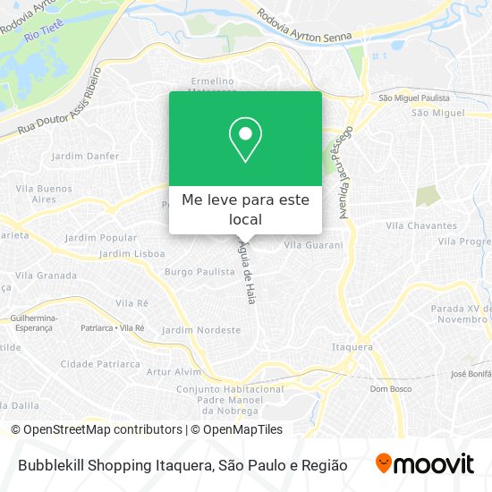 Bubblekill Shopping Itaquera mapa