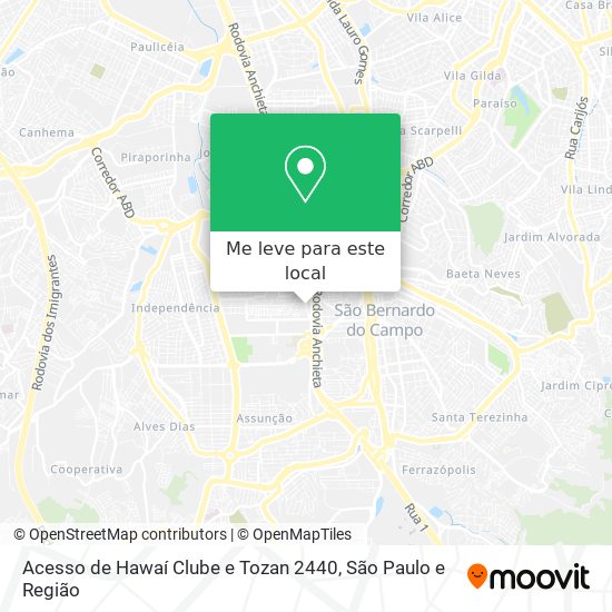 Acesso de Hawaí Clube e Tozan 2440 mapa