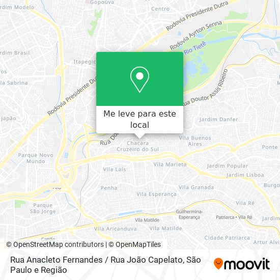 Rua Anacleto Fernandes / Rua João Capelato mapa