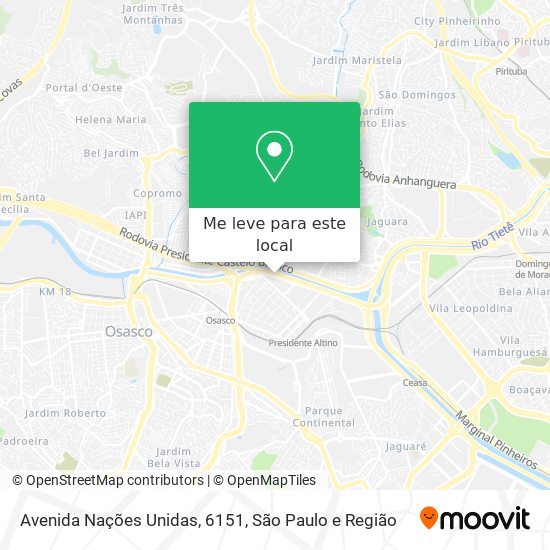 Avenida Nações Unidas, 6151 mapa