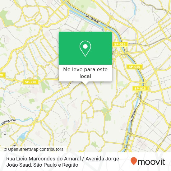 Rua Lício Marcondes do Amaral / Avenida Jorge João Saad mapa