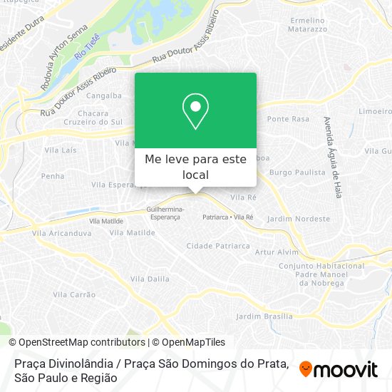 Praça Divinolândia / Praça São Domingos do Prata mapa