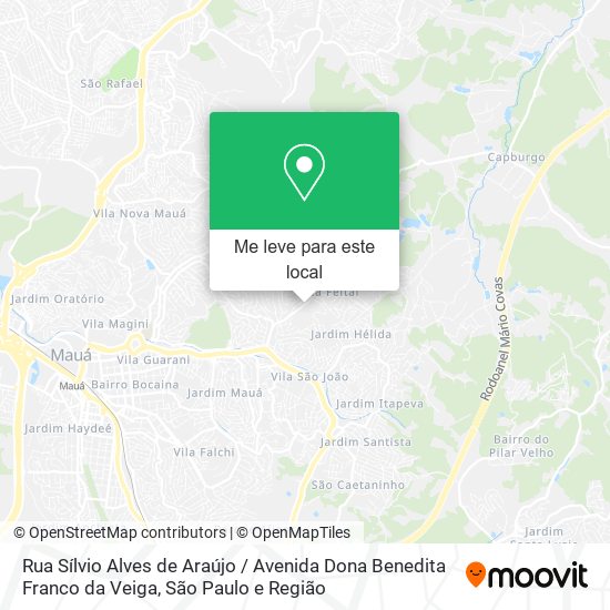 Rua Sílvio Alves de Araújo / Avenida Dona Benedita Franco da Veiga mapa