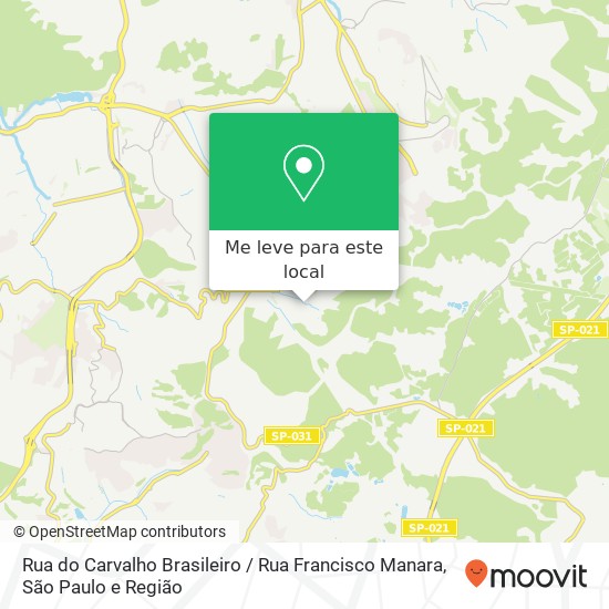Rua do Carvalho Brasileiro / Rua Francisco Manara mapa