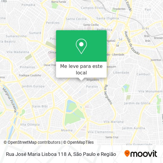 Rua José Maria Lisboa 118 A mapa