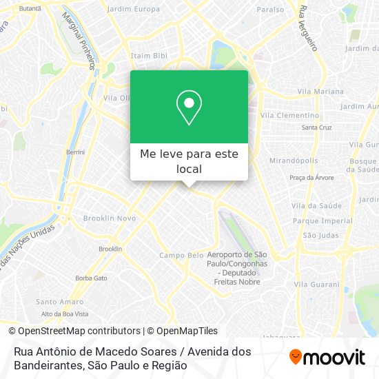 Rua Antônio de Macedo Soares / Avenida dos Bandeirantes mapa