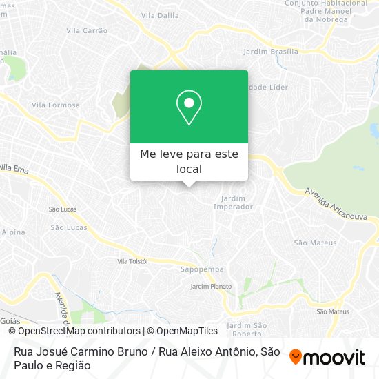 Rua Josué Carmino Bruno / Rua Aleixo Antônio mapa