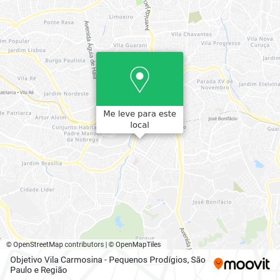 Objetivo Vila Carmosina - Pequenos Prodígios mapa