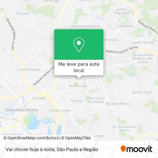 Vai chover hoje à noite mapa